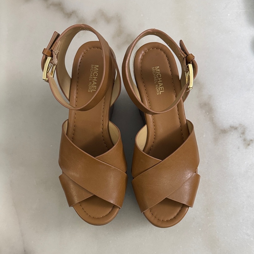 Michael Kors Brown Leather Sandals
